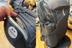 SafeZoneと伸縮サイドポケット付きで安全性と収納力に優れた設計

