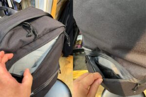 ジップ＆メッシュポケット付きで小物の整理に便利なバックパック