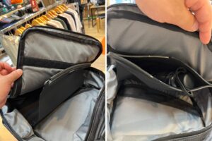 取り外し可能な防水ポケットで傘や書類を収納できるバッグ