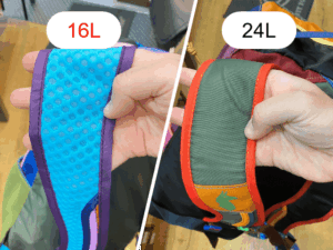 コトパクシ　バタック16Lバックパック　通気性の高いショルダーストラップ