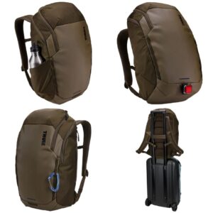 Side pockets, daisy chain gear loop, bike light loop, and pass-through strap for attaching to luggage.