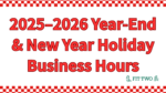 【Notice】2025–2026 Year-End & New Year Holiday Business Hours | FITTWO
